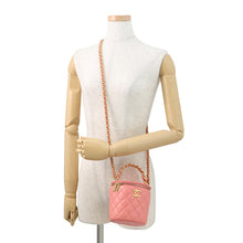 将图像加载到图库查看器中,CHANEL Vanity Top Handle Shoulder Bag Pink Lambskin