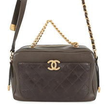 Load image into Gallery viewer, CHANEL CC Logo ChainShoulder Bag Brown Leather
