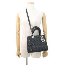 将图像加载到图库查看器中,Dior Lady Dior 2WAYHandbag BlackCAL44551 Lambskin Size Medium