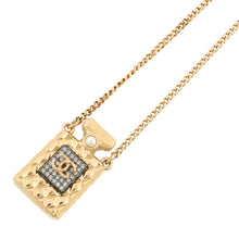 Load image into Gallery viewer, CHANEL CC Logo Perfume Bottle Motif NecklaceAB4392 Gold Plated Rhinestone Faux Pearl