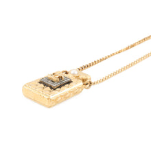 Load image into Gallery viewer, CHANEL CC Logo Perfume Bottle Motif NecklaceAB4392 Gold Plated Rhinestone Faux Pearl