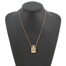 Load image into Gallery viewer, CHANEL CC Logo Perfume Bottle Motif NecklaceAB4392 Gold Plated Rhinestone Faux Pearl