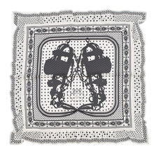 Load image into Gallery viewer, HERMES Carre Bandana Frill Bride de Gala Dot Size 70 White/Black Silk100%