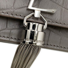 将图像加载到图库查看器中,SAINT LAURENT PARIS Kate Chain Wallet Gray452159 Croco embossed leather