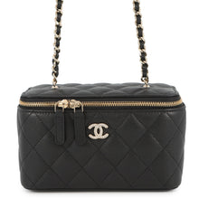 Load image into Gallery viewer, CHANEL Matelasse Vanity ChainShoulder Bag BlackAP1341 Caviar Leather Rhinestone