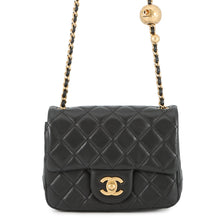 Load image into Gallery viewer, CHANEL Mini Matelasse Single Flap Cocoball ChainShoulder Bag BlackAS1786 Lambskin Size Mini