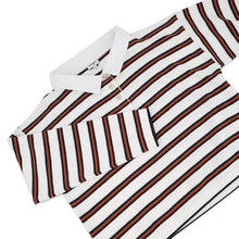 Load image into Gallery viewer, CHANEL pullover polo shirt Size 40 White/Navy/BrownP81087 Cotton 87% Viscose 8% Polyamide 4% Polyurethane 1%