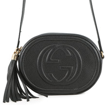 将图像加载到图库查看器中,GUCCI Soho Interlocking G Shoulder Bag Black/Beige747779 Leather