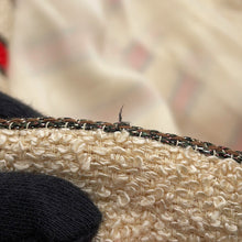 Load image into Gallery viewer, CHANEL Striped Tweed Jacket Size 42 Ivory/Red/BrownP33189 Cotton 38% Silk 38% Polyamide 17% Wool 4% Rayon2% Metal 1%