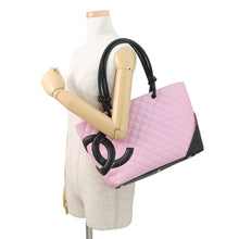 Load image into Gallery viewer, CHANEL Cambon Line Large Tote Pink/BlackA25169 Leather Size Large