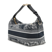 将图像加载到图库查看器中,Dior Nomade Pouch Toile de Jouy Reverse NavyS5554OTEU Fabric Calf Leather