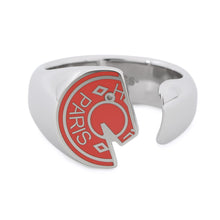 Load image into Gallery viewer, HERMES Carrousel Ring Size T58 Orange Field Metal