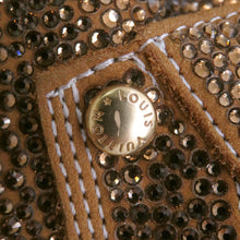 Load image into Gallery viewer, LOUIS VUITTON Oberkampf Line EncreBoots Brown/Gold Leather Rhinestone Size 10