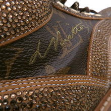 Load image into Gallery viewer, LOUIS VUITTON Oberkampf Line EncreBoots Brown/Gold Leather Rhinestone Size 10