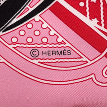 将图像加载到图库查看器中,HERMES Carre Grand Manege Bandana Love Size 70 Rouge/Rose/Black Silk100%