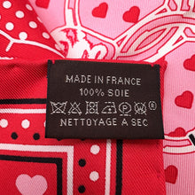 将图像加载到图库查看器中,HERMES Carre Grand Manege Bandana Love Size 70 Rouge/Rose/Black Silk100%