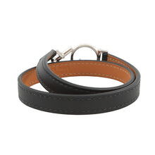 Load image into Gallery viewer, HERMES Leather Bracelet "Croisière" Double Tour Size T3 Black Swift Leather