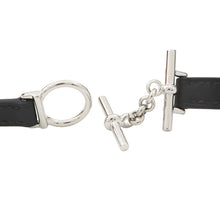 Load image into Gallery viewer, HERMES Leather Bracelet "Croisière" Double Tour Size T3 Black Swift Leather