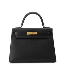 将图像加载到图库查看器中,HERMES Kelly Sellier Black Epsom Size 28