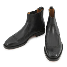 Load image into Gallery viewer, HERMES Side gore short boots brogue (perforated) Black Leather Size 43