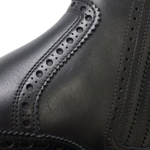 Load image into Gallery viewer, HERMES Side gore short boots brogue (perforated) Black Leather Size 43