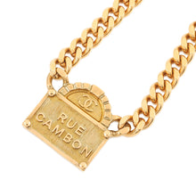 Load image into Gallery viewer, CHANEL RUE CAMBON logo necklace GoldAB8651 Gold Plated