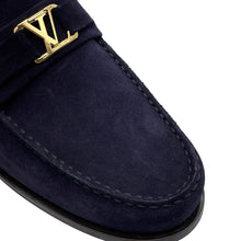 Load image into Gallery viewer, LOUIS VUITTON loafers Navy suede Size 9
