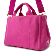 将图像加载到图库查看器中,PRADA Canapa 2WAYBag PinkB2439G Canvas Size Mini