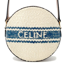 Load image into Gallery viewer, CELINE Round Shoulder Bag Off-white/Tan Canvas Leather