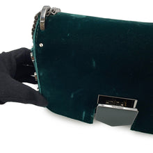Load image into Gallery viewer, JIMMY CHOO LOCKETT PRETITE ChainShoulder Bag Green Velour