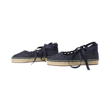 Load image into Gallery viewer, HERMES Guapa Espadrilles Chaine d'Ancre Navy Canvas Size 35