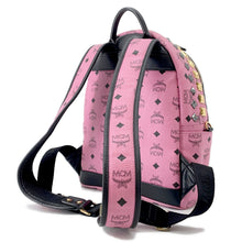 Load image into Gallery viewer, MCM Visetos Starkblock Studded Backpack Pink/BlackMMK5SVE52PK001 Leather Size Mini