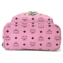 Load image into Gallery viewer, MCM Visetos Starkblock Studded Backpack Pink/BlackMMK5SVE52PK001 Leather Size Mini