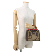 将图像加载到图库查看器中,GUCCI Diana Jumbo GG 2-Way Bag Beige/Brown655661 GG Canvas Leather Size Mini