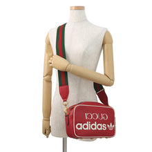 将图像加载到图库查看器中,GUCCI Adidas Logo Shoulder Bag Red/White702427 Leather