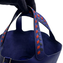 将图像加载到图库查看器中,HERMES Picotin Lock Tresage Blue Encre/Brique/Black Epsom Size MM