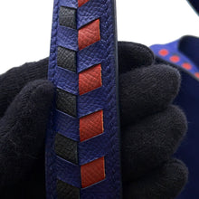 将图像加载到图库查看器中,HERMES Picotin Lock Tresage Blue Encre/Brique/Black Epsom Size MM
