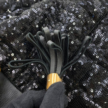 Load image into Gallery viewer, DOLCE&GABBANA ChainShoulder Tote Black Sequins Leather