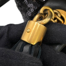 Load image into Gallery viewer, DOLCE&GABBANA ChainShoulder Tote Black Sequins Leather
