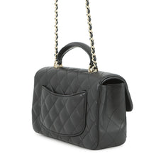 Load image into Gallery viewer, CHANEL Matelasse Top Handle Mini Flap Bag BlackAS2431 Lambskin Size 20