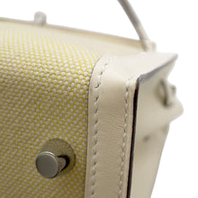 将图像加载到图库查看器中,HERMES Kelly Sellier Nata / Jaune Citron Toile H Swift Leather Size 28