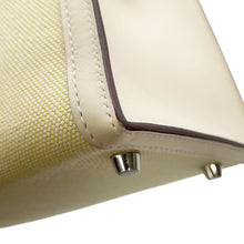 将图像加载到图库查看器中,HERMES Kelly Sellier Nata / Jaune Citron Toile H Swift Leather Size 28