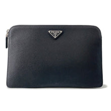 将图像加载到图库查看器中,PRADA Saffiano Leather Clutch Bag Black2VF056 Leather
