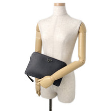 将图像加载到图库查看器中,PRADA Saffiano Leather Clutch Bag Black2VF056 Leather