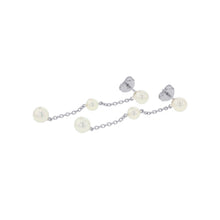 将图像加载到图库查看器中,MIKIMOTO Pearl Chain Earrings 18K White Gold
