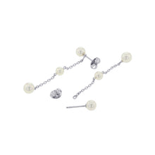 将图像加载到图库查看器中,MIKIMOTO Pearl Chain Earrings 18K White Gold