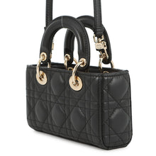 将图像加载到图库查看器中,Dior Lady D-Joy Cannage 3-way Bag BlackS0910ONGE Lambskin Size micro
