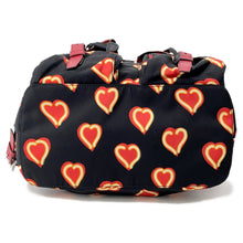 将图像加载到图库查看器中,PRADA Heart Pattern Backpack Black/Red1BZ006 Nylon