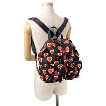 将图像加载到图库查看器中,PRADA Heart Pattern Backpack Black/Red1BZ006 Nylon