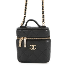 将图像加载到图库查看器中,CHANEL Matelasse 2WAY Chain Vanity Case BlackAP2503 Caviar Leather